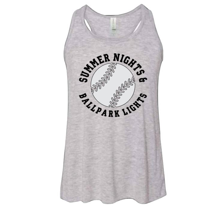 Summer Nights...Ballpark Lights Youth Racerback Tank