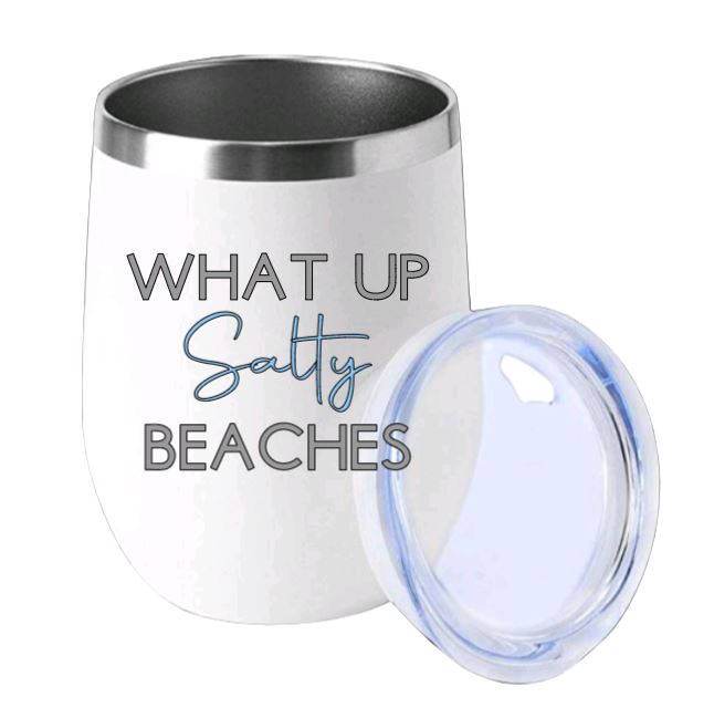 What up Salty Beaches 12oz Lowball Tumbler